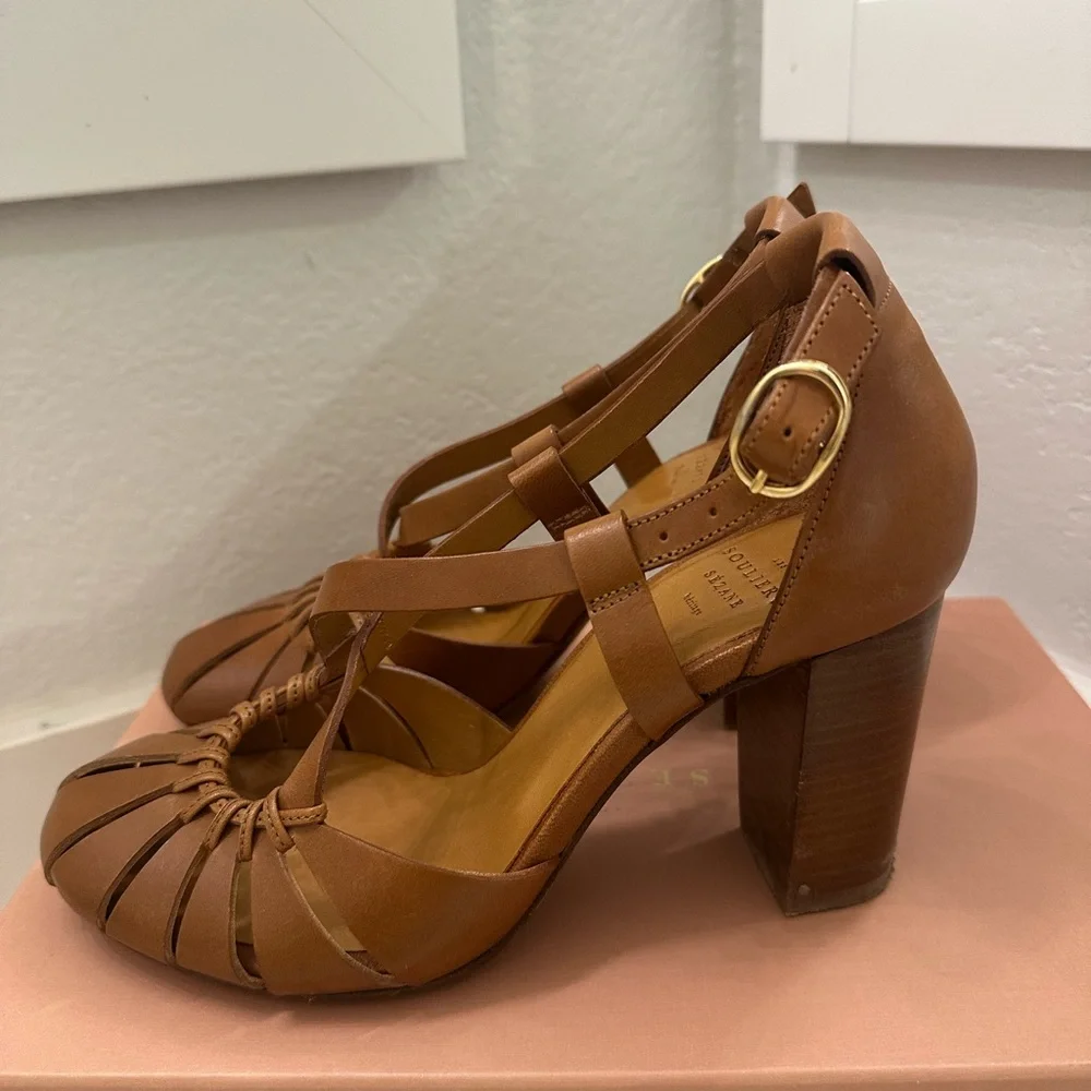 Sezane High Tara Sandals in Heritage Leather - Picture 6 of 9